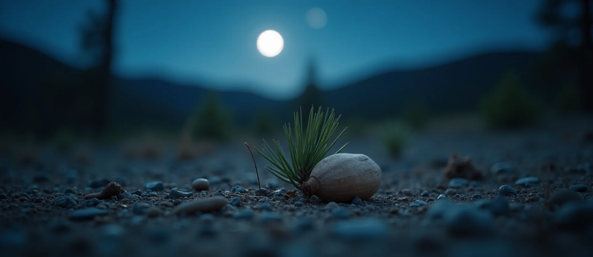 Symbolizing Seed/New Beginning: A local Ponderosa Pine single pine seed on dry earth. - AI Generated