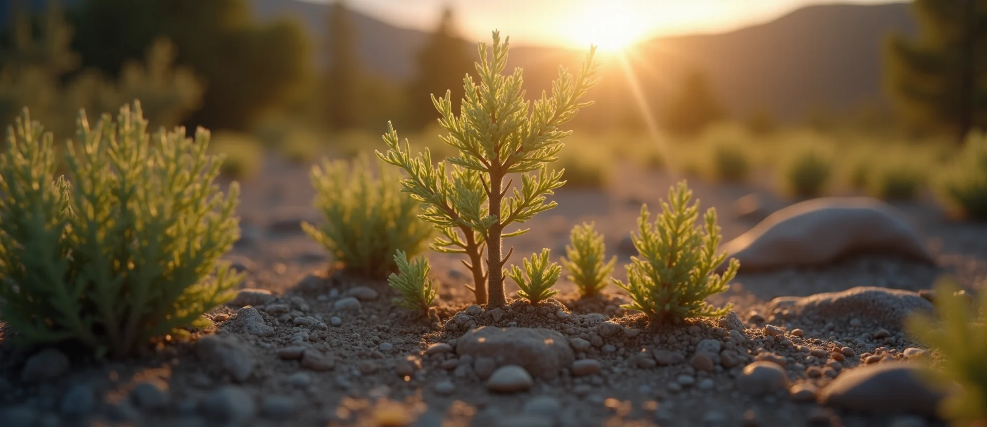 Symbolizing Seed/New Beginning: A local Quaking Aspen sprouting sagebrush seedling. - AI Generated