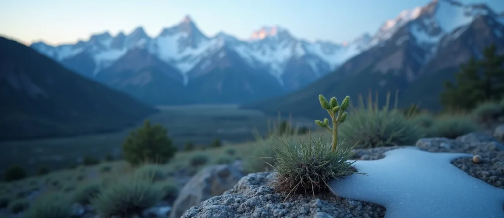 Symbolizing Seed/New Beginning: A local Rabbitbrush sprouting sagebrush seedling. - AI Generated