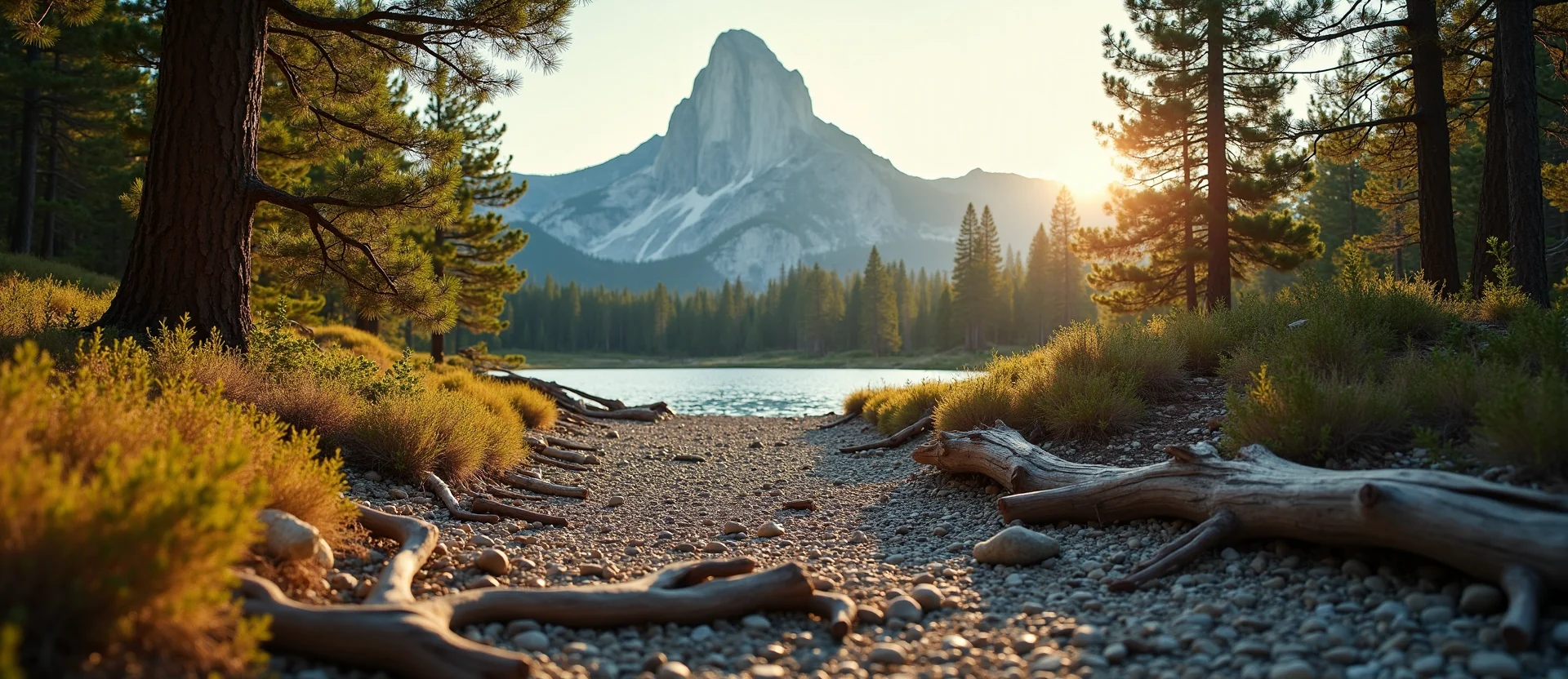 Symbolizing Stability/Peak: A local Ponderosa Pine jagged granite peak. - AI Generated