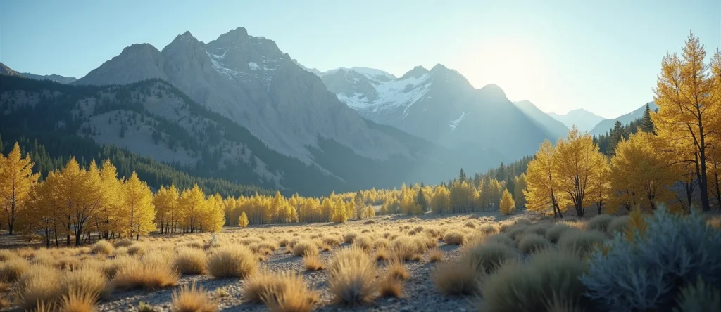 Symbolizing Stability/Peak: A local Quaking Aspen solid mountain ridge. - AI Generated