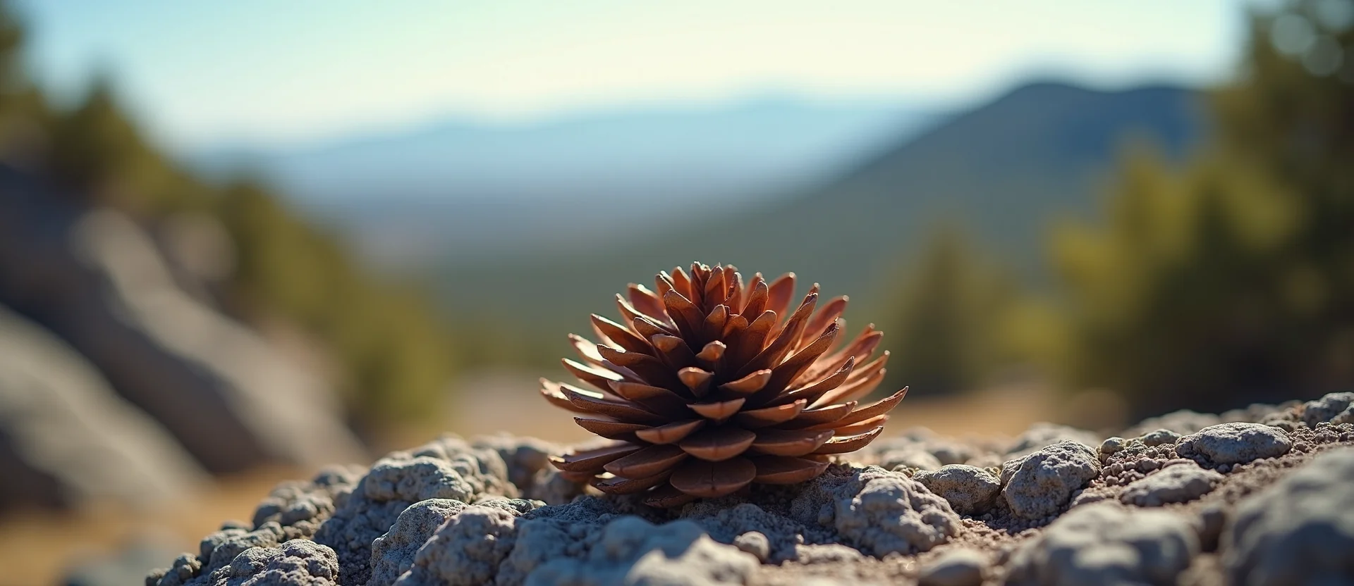 Symbolizing Seed/New Beginning: A local Sierra Juniper opening pine cone. - AI Generated