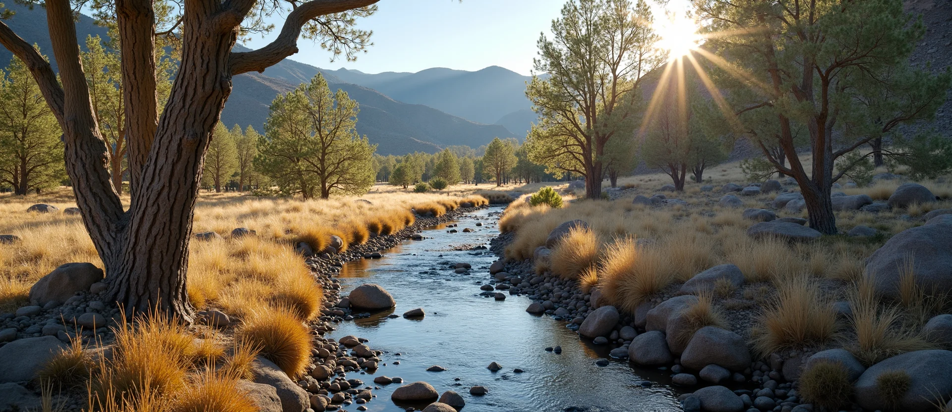 Symbolizing Flow/Cleansing: A local Quaking Aspen babbling mountain creek. - AI Generated