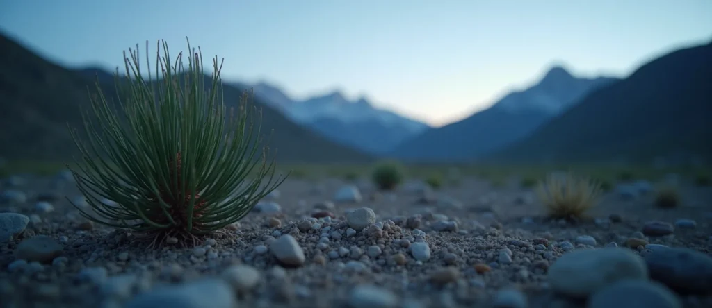 Symbolizing Seed/New Beginning: A local Sagebrush (Artemisia tridentata) single pine seed on dry earth. - AI Generated