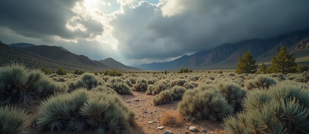 Symbolizing Identity/Local: A local Sagebrush (Artemisia tridentata) High Desert vista. - AI Generated
