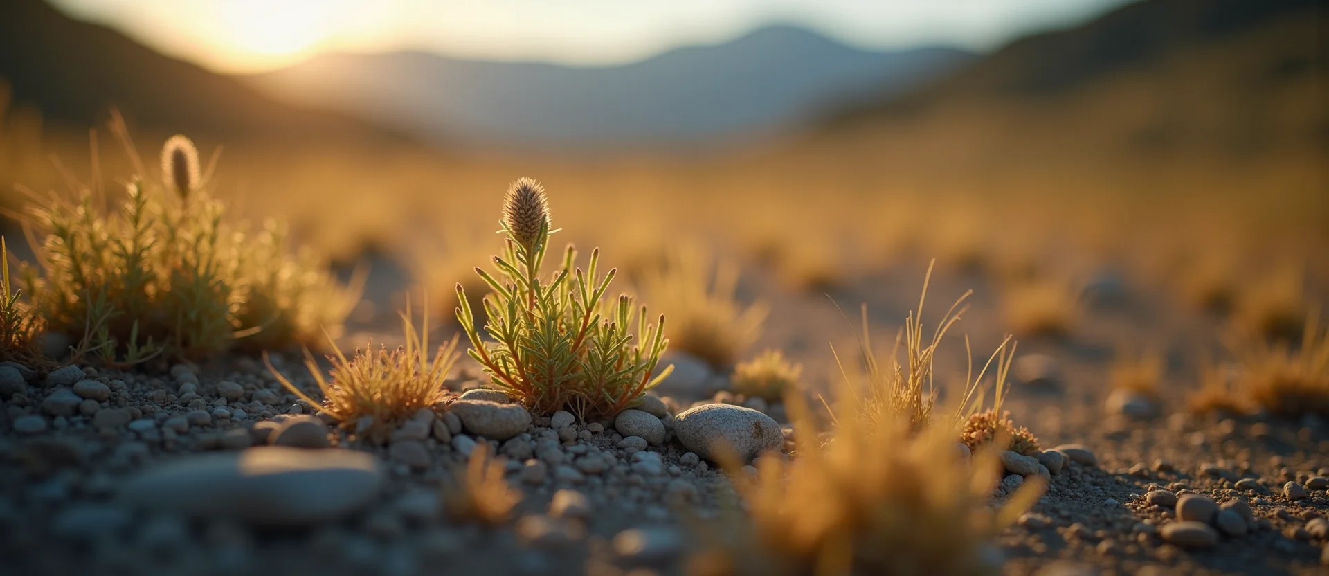 Symbolizing Seed/New Beginning: A local Indian Paintbrush sprouting sagebrush seedling. - AI Generated