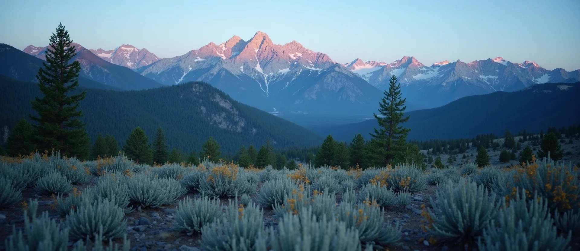 Symbolizing Stability/Peak: A local Indian Paintbrush solid mountain ridge. - AI Generated