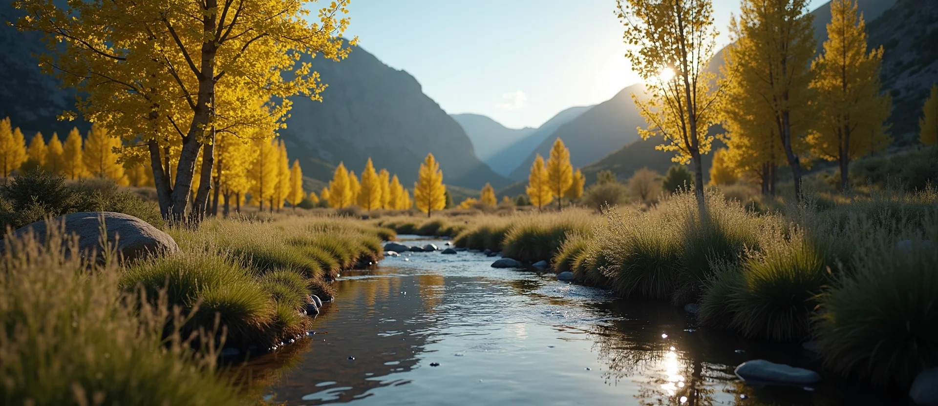 Symbolizing Flow/Cleansing: A local Desert Peach babbling mountain creek. - AI Generated