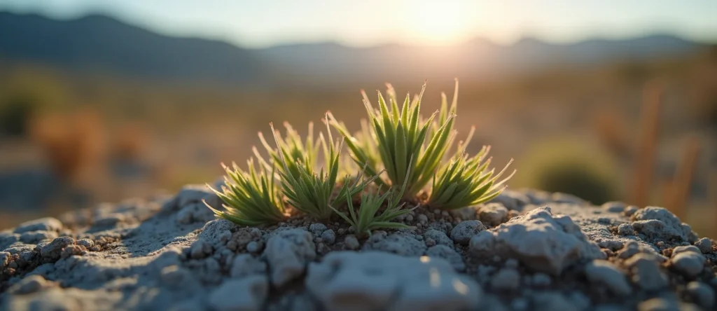 Symbolizing Seed/New Beginning: A local Indian Paintbrush sprouting sagebrush seedling. - AI Generated