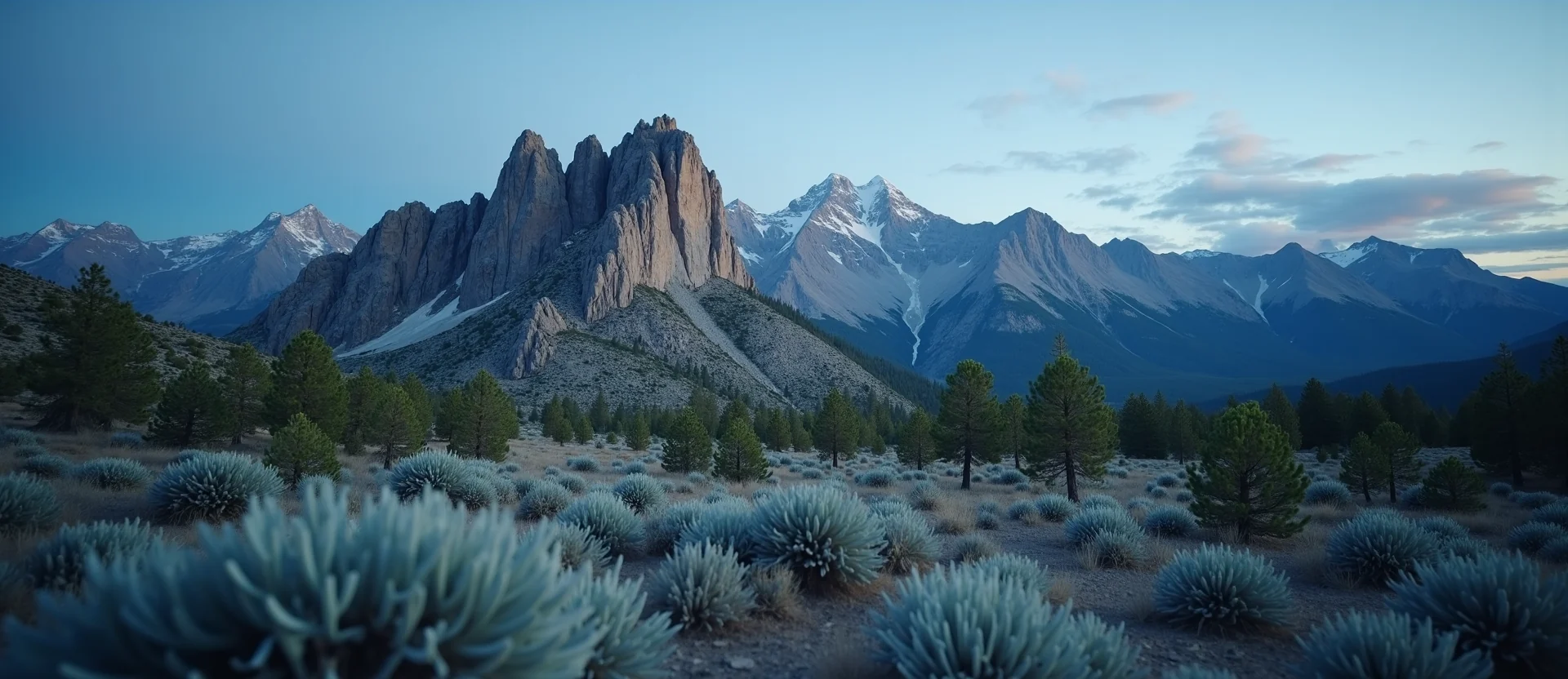 Symbolizing Stability/Peak: A local Quaking Aspen jagged granite peak. - AI Generated