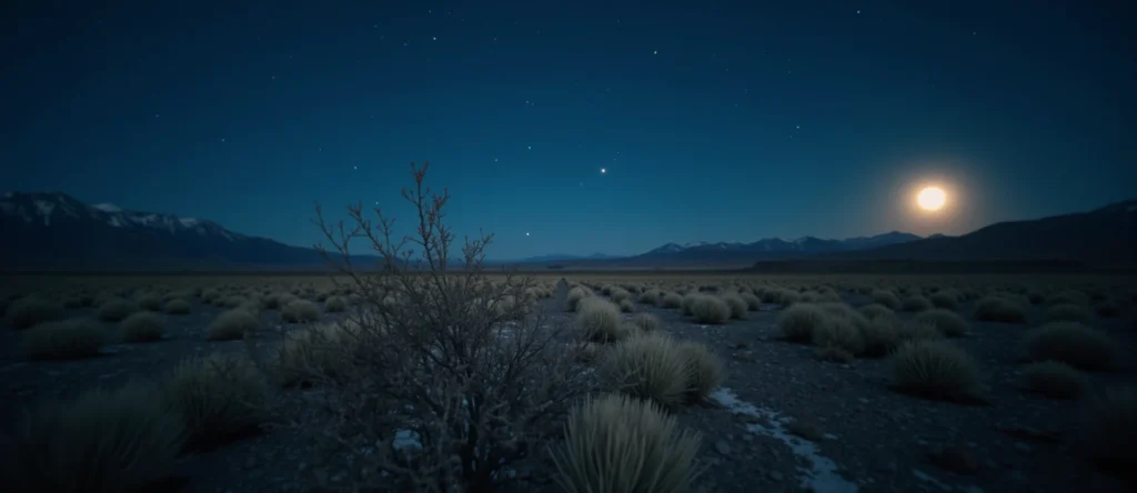 Symbolizing Stability/Peak: A local Rabbitbrush distant Sierra horizon. - AI Generated