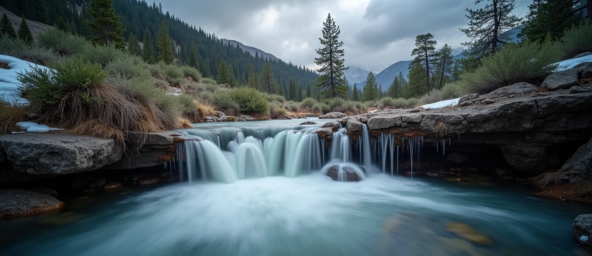 Symbolizing Flow/Cleansing: A local Manzanita hidden small waterfall. - AI Generated