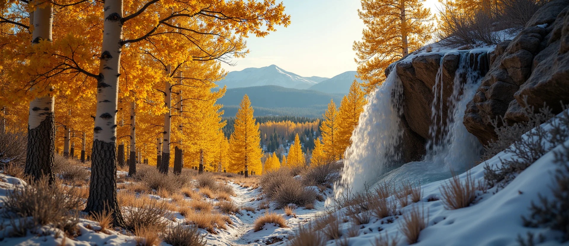 Symbolizing Growth/Resilience: A local Rabbitbrush thriving aspen grove. - AI Generated