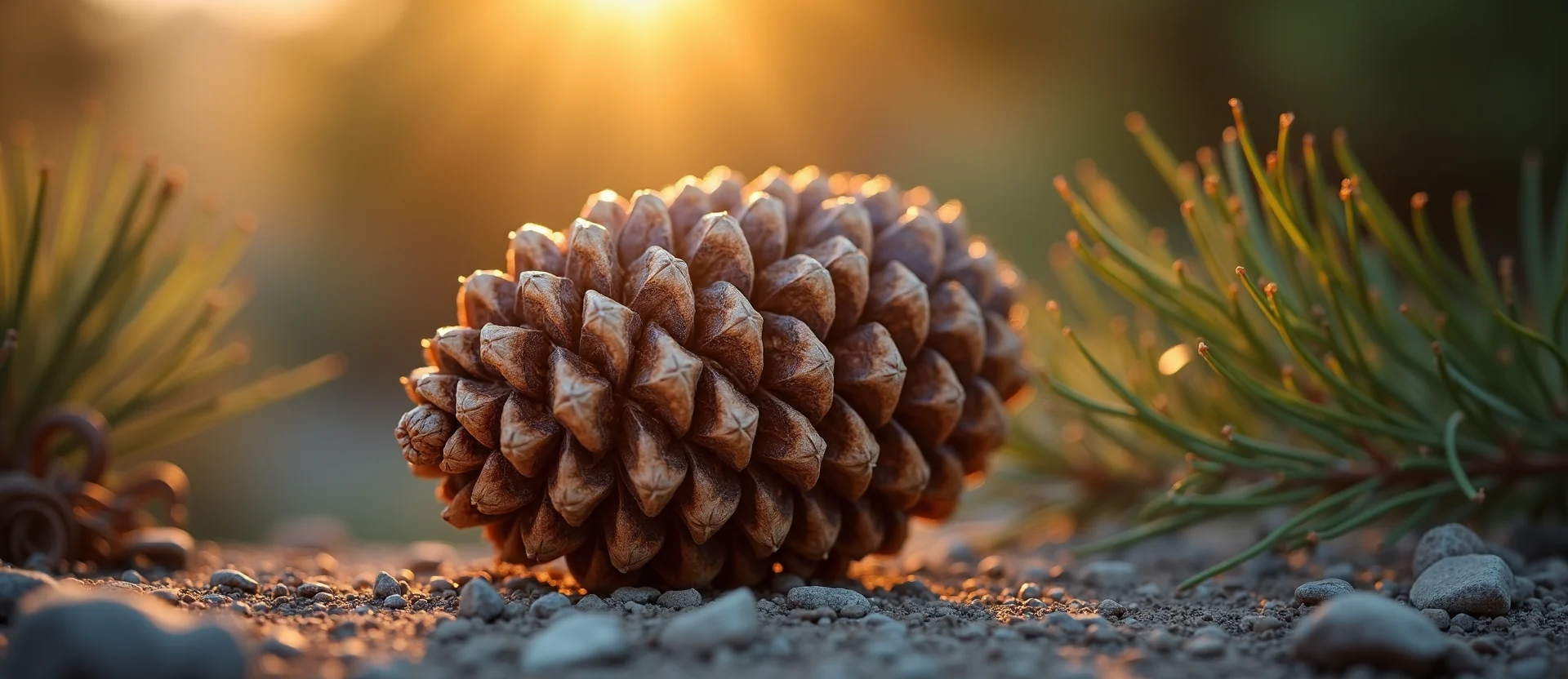 Symbolizing Seed/New Beginning: A local Ponderosa Pine opening pine cone. - AI Generated