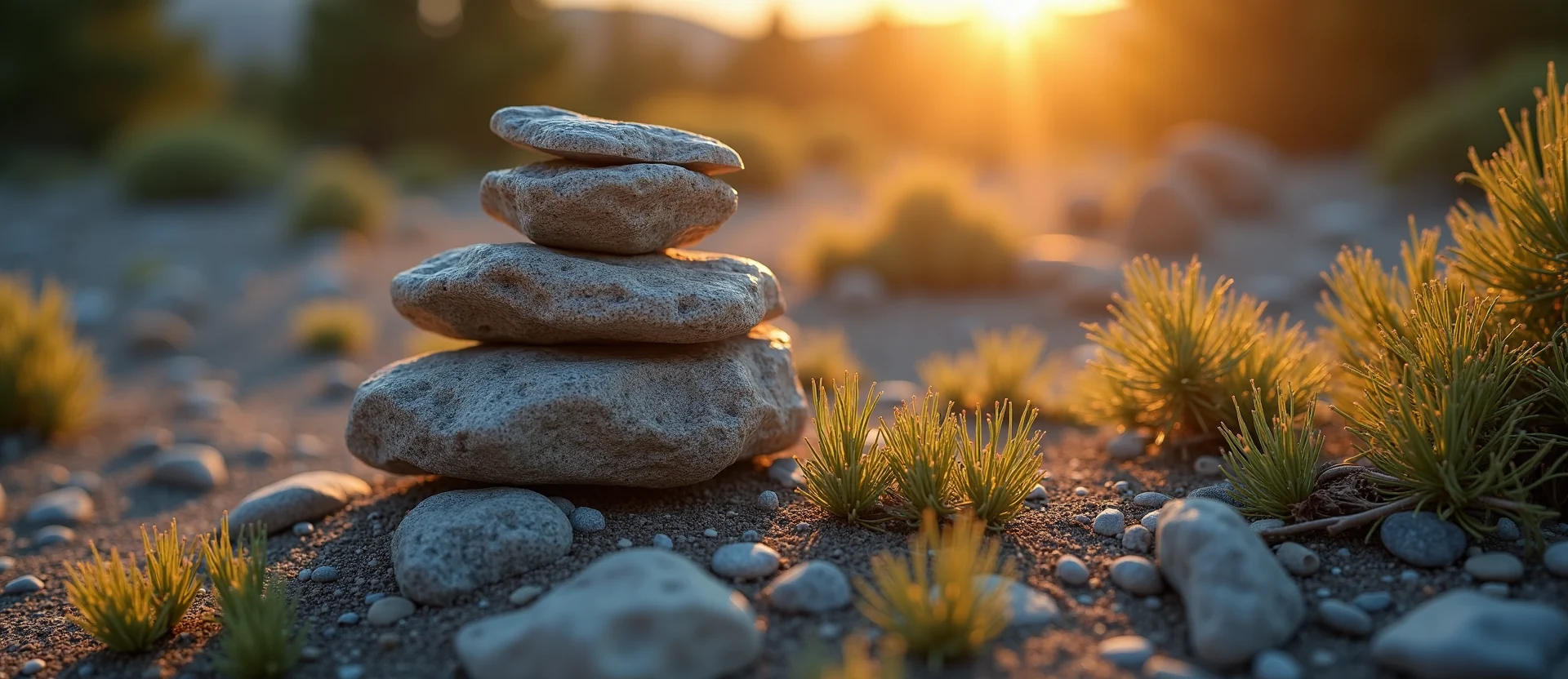 Symbolizing Stability/Peak: A local Mountain Mahogany ancient rock cairn. - AI Generated