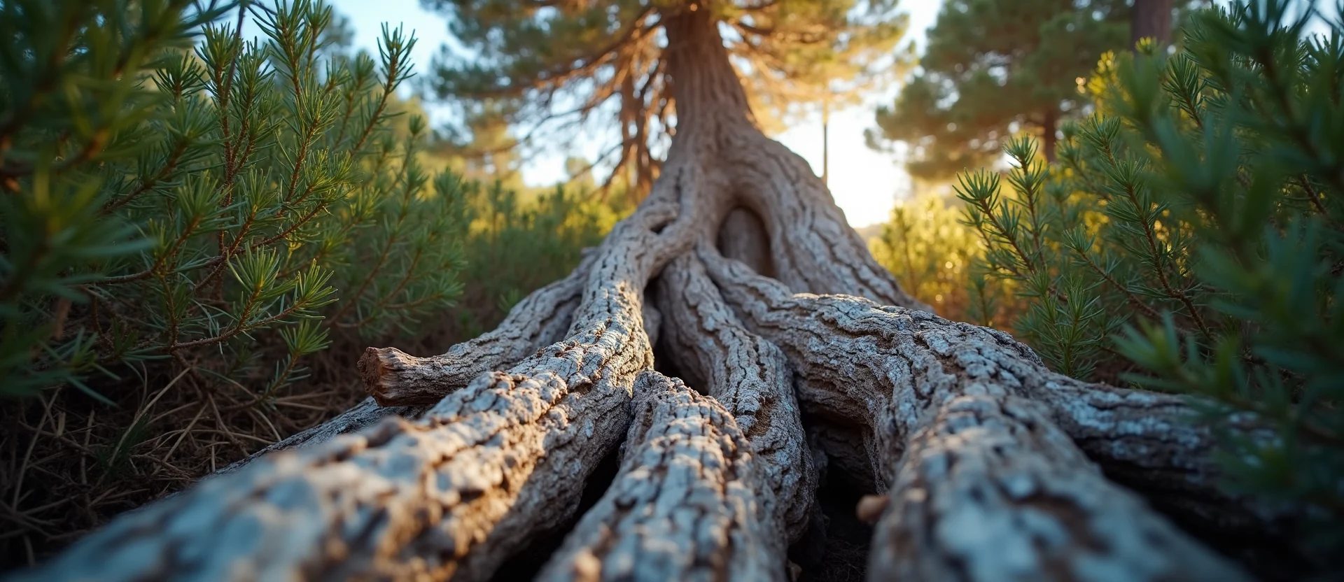 Symbolizing Growth/Resilience: A local Manzanita gnarled juniper roots. - AI Generated