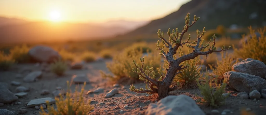 Symbolizing Growth/Resilience: A local Bitterbrush gnarled juniper roots. - AI Generated
