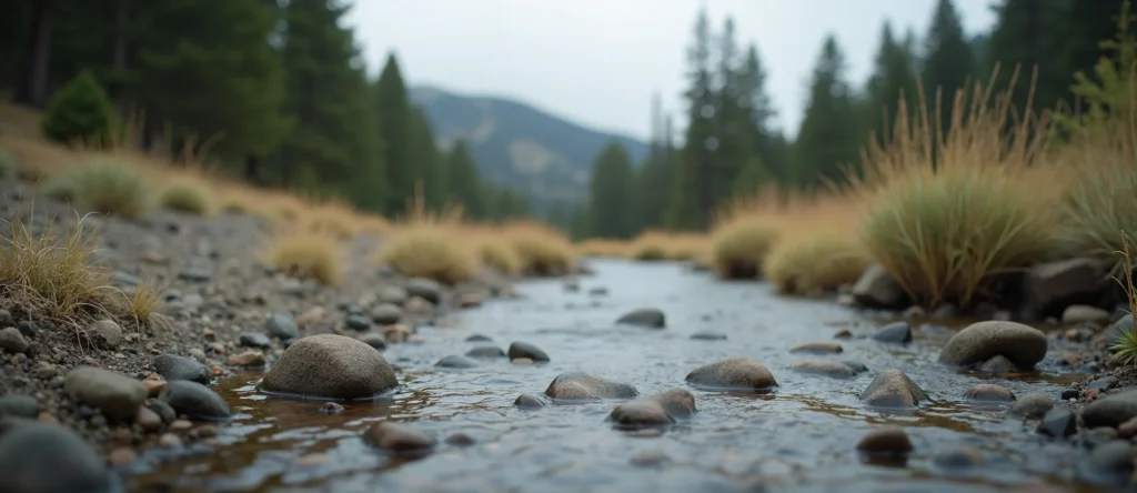 Symbolizing Flow/Cleansing: A local Ponderosa Pine babbling mountain creek. - AI Generated