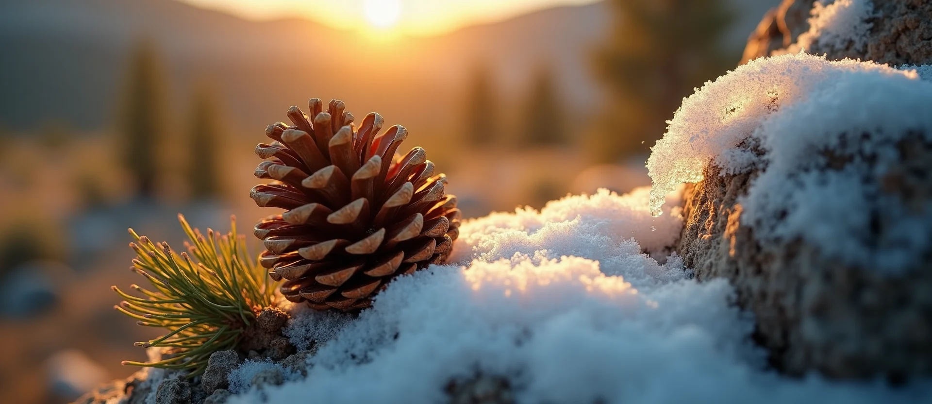 Symbolizing Seed/New Beginning: A local Desert Peach opening pine cone. - AI Generated