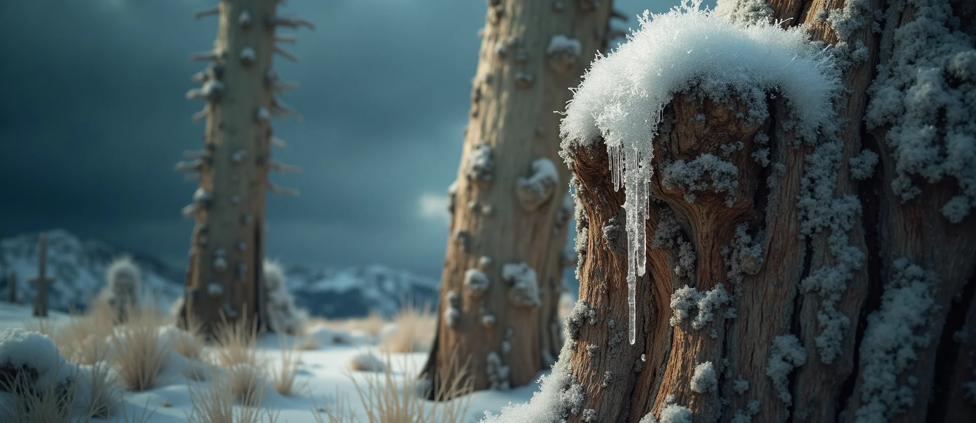 Symbolizing Growth/Resilience: A local Desert Peach sturdy weathered tree trunk. - AI Generated