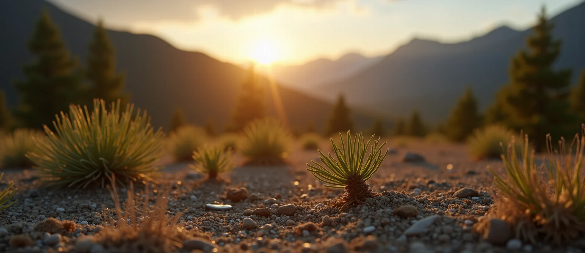Symbolizing Seed/New Beginning: A local Quaking Aspen single pine seed on dry earth. - AI Generated