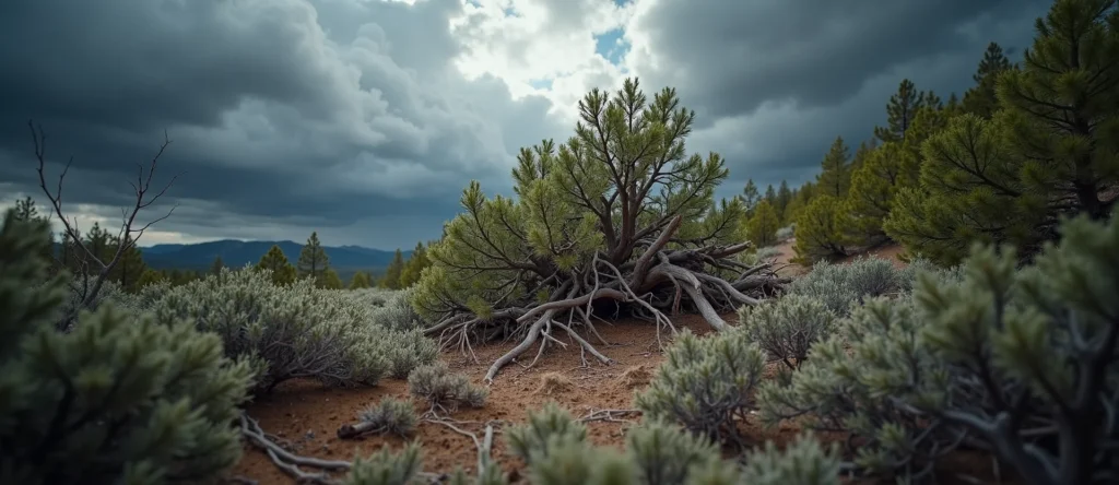 Symbolizing Growth/Resilience: A local Bitterbrush gnarled juniper roots. - AI Generated