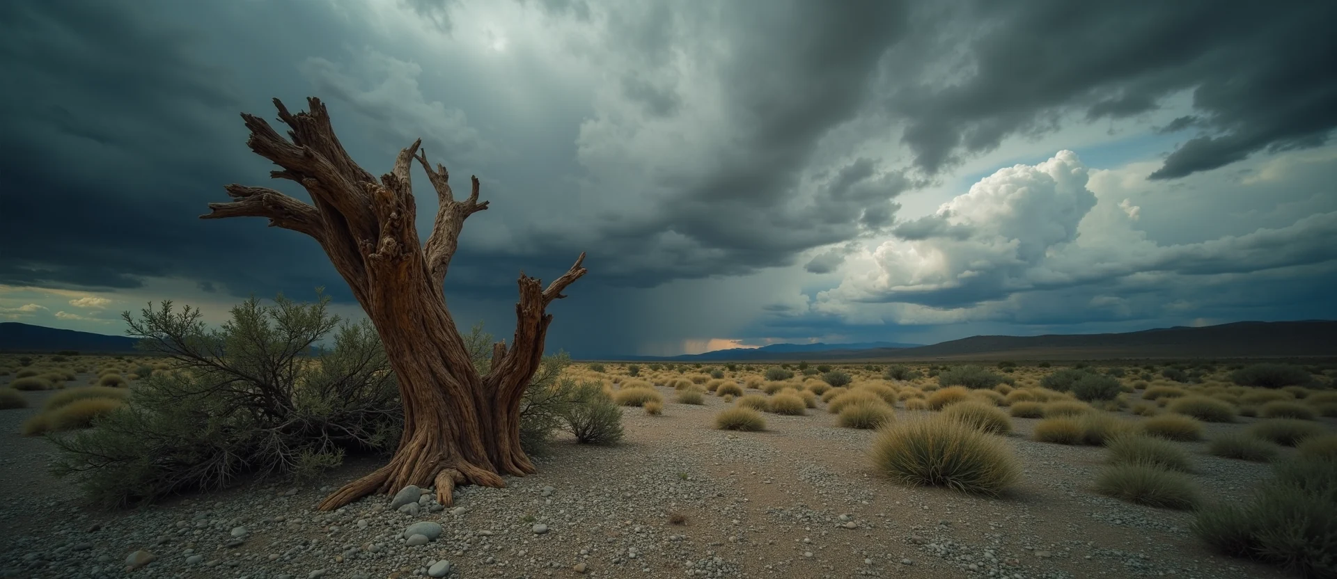 Symbolizing Growth/Resilience: A local Bitterbrush sturdy weathered tree trunk. - AI Generated