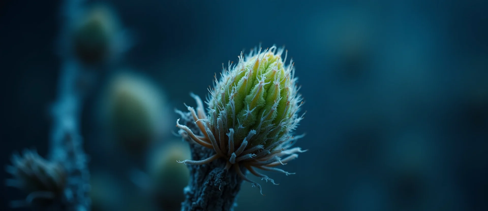 Symbolizing Seed/New Beginning: A local Desert Peach new green bud on a branch. - AI Generated