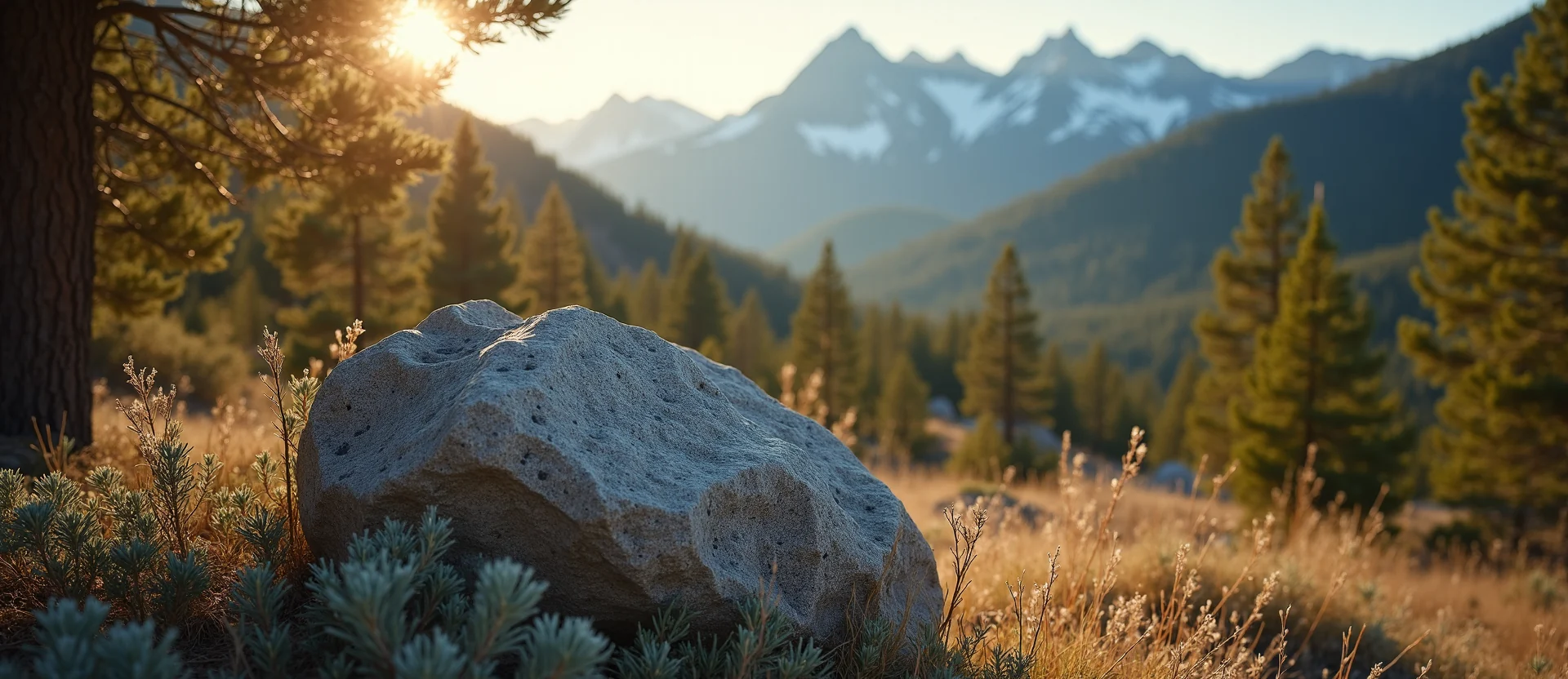 Symbolizing Stability/Peak: A local Bitterbrush unshakable boulder. - AI Generated