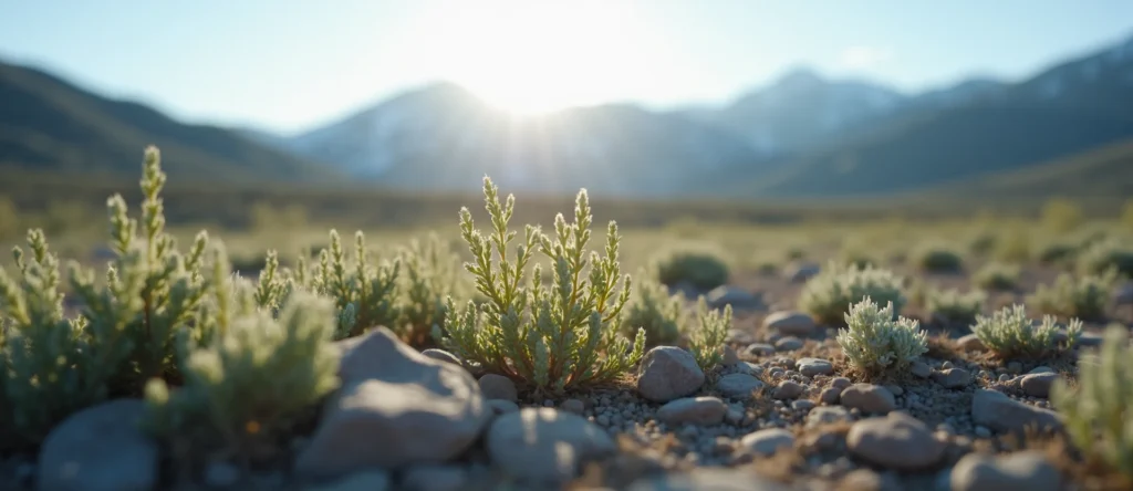 Symbolizing Seed/New Beginning: A local Rabbitbrush sprouting sagebrush seedling. - AI Generated