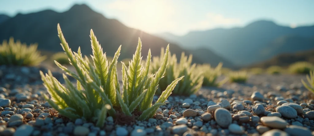 Symbolizing Stability/Peak: A local Indian Paintbrush solid mountain ridge. - AI Generated