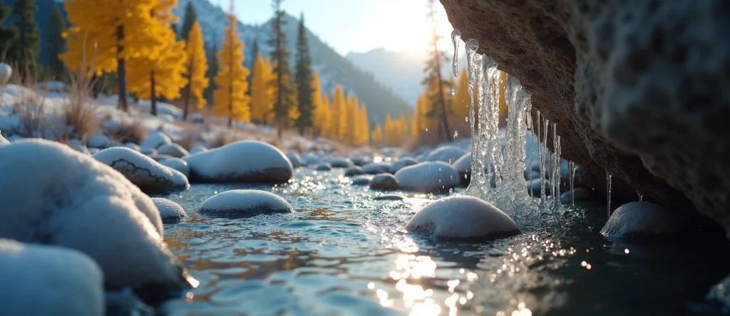 Symbolizing Flow/Cleansing: A local Quaking Aspen smooth Truckee river stones. - AI Generated
