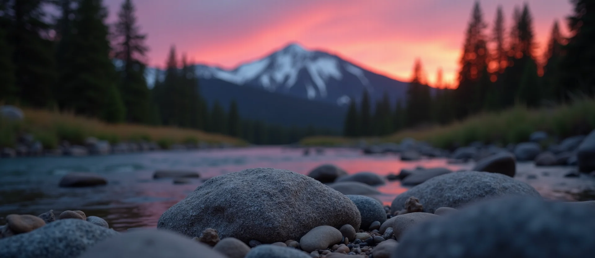 Symbolizing Flow/Cleansing: A local Quaking Aspen smooth Truckee river stones. - AI Generated