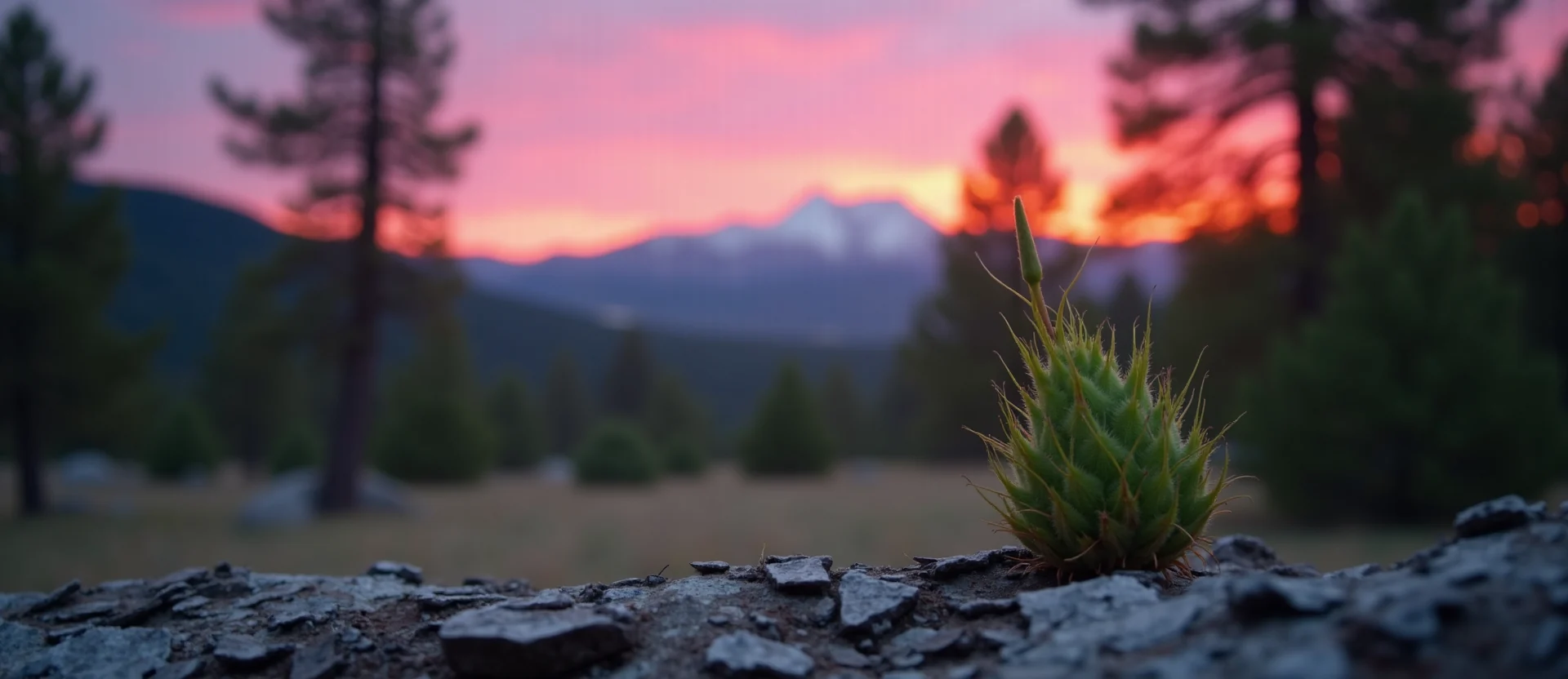 Symbolizing Seed/New Beginning: A local Ponderosa Pine new green bud on a branch. - AI Generated