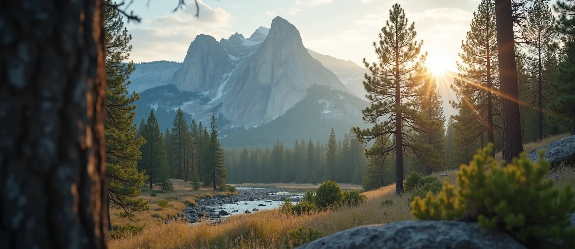 Symbolizing Stability/Peak: A local Ponderosa Pine jagged granite peak. - AI Generated
