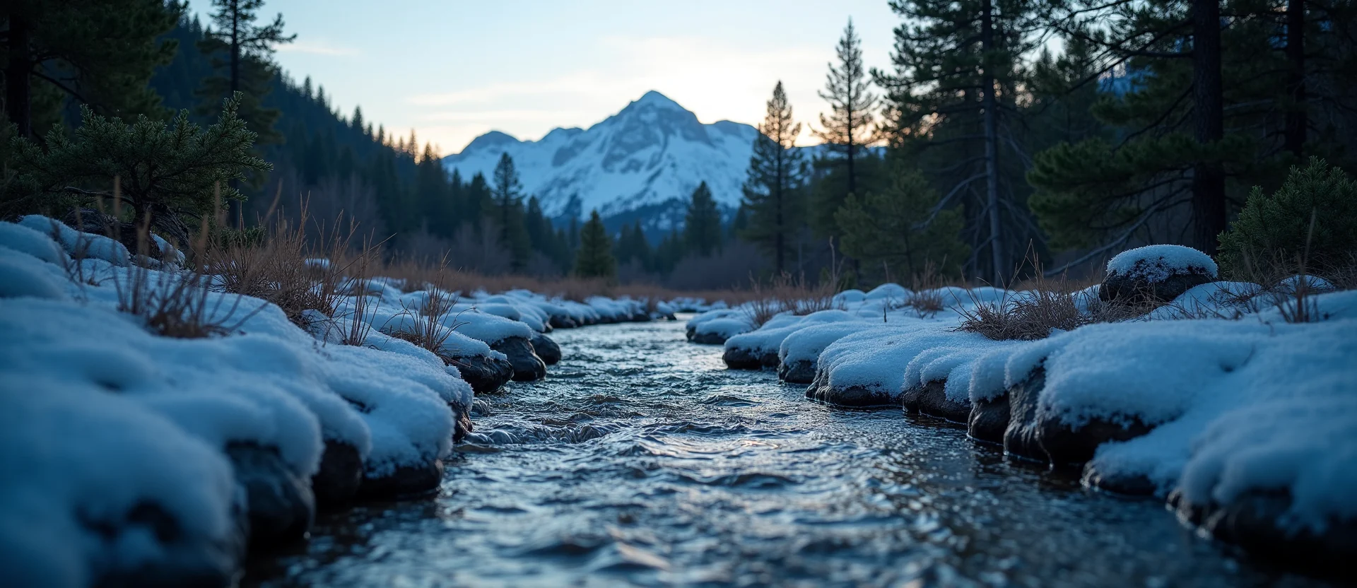 Symbolizing Flow/Cleansing: A local Ponderosa Pine babbling mountain creek. - AI Generated