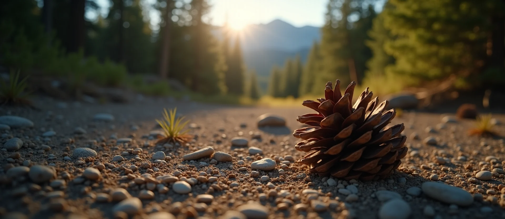 Symbolizing Seed/New Beginning: A local Ponderosa Pine opening pine cone. - AI Generated