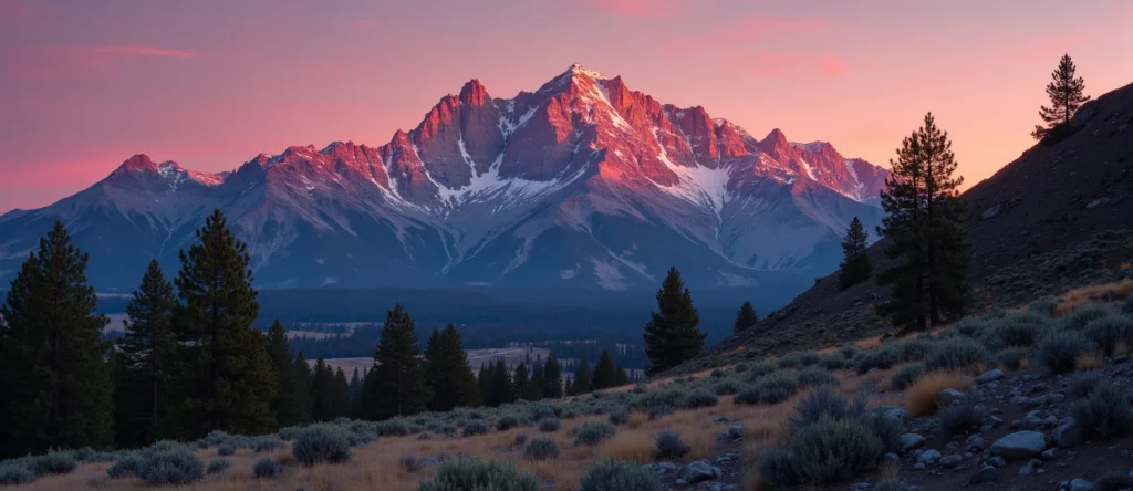 Symbolizing Stability/Peak: A local Ponderosa Pine solid mountain ridge. - AI Generated