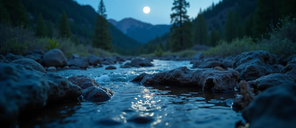 Symbolizing Flow/Cleansing: A local Manzanita babbling mountain creek. - AI Generated