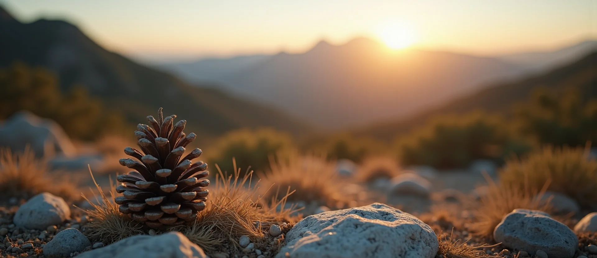 Symbolizing Seed/New Beginning: A local Mountain Mahogany opening pine cone. - AI Generated