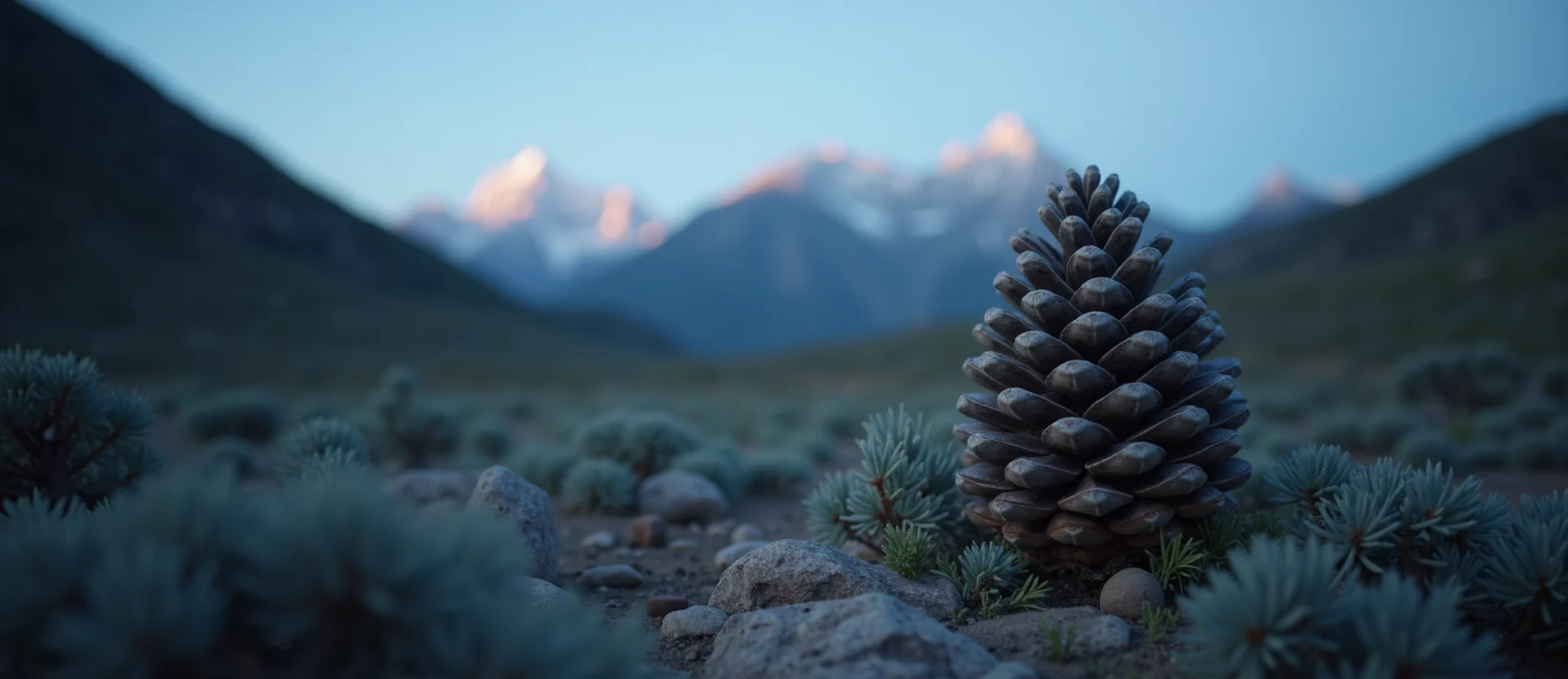 Symbolizing Seed/New Beginning: A local Manzanita opening pine cone. - AI Generated