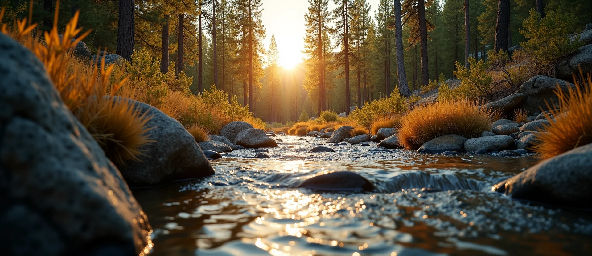 Symbolizing Flow/Cleansing: A local Quaking Aspen clear cold snowmelt stream. - AI Generated