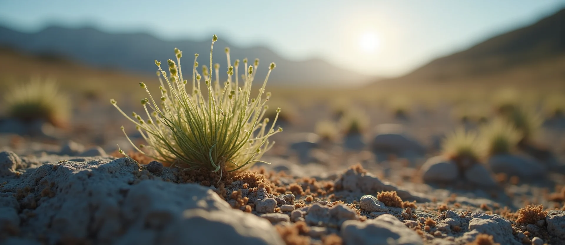 Symbolizing Seed/New Beginning: A local Rabbitbrush sprouting sagebrush seedling. - AI Generated