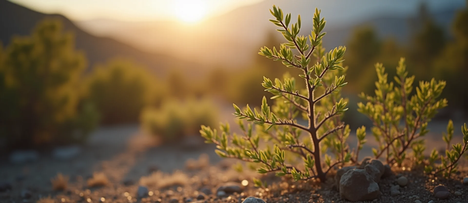 Symbolizing Growth/Resilience: A local Sierra Juniper new branch reaching for the sky. - AI Generated