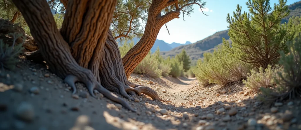 Symbolizing Growth/Resilience: A local Sagebrush (Artemisia tridentata) gnarled juniper roots. - AI Generated