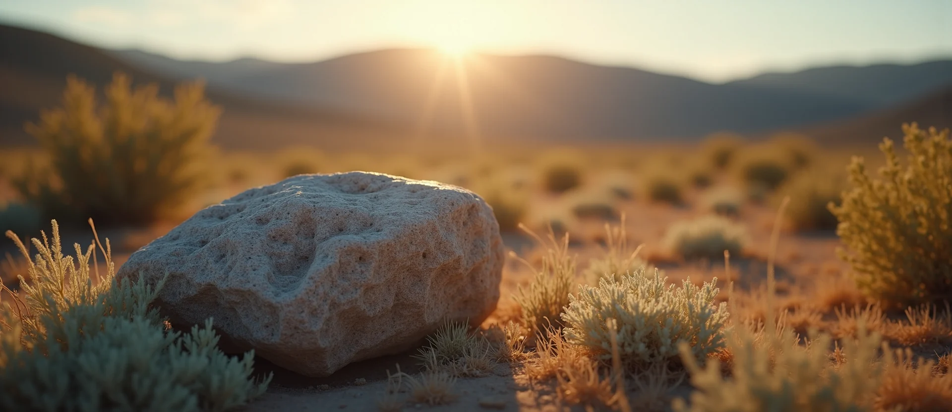 Symbolizing Stability/Peak: A local Sagebrush (Artemisia tridentata) unshakable boulder. - AI Generated