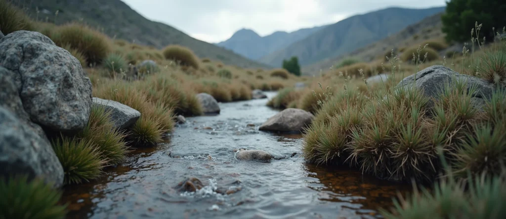 Symbolizing Flow/Cleansing: A local Sagebrush (Artemisia tridentata) babbling mountain creek. - AI Generated