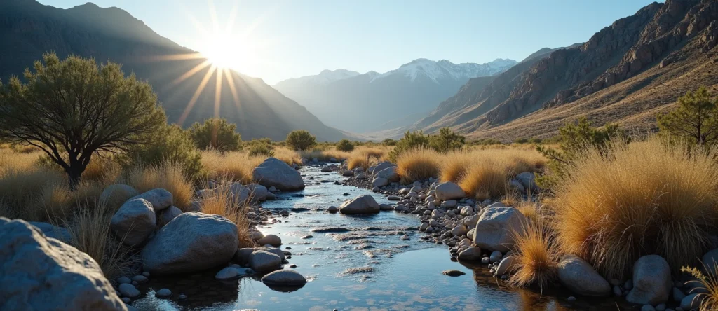 Symbolizing Flow/Cleansing: A local Manzanita clear cold snowmelt stream. - AI Generated