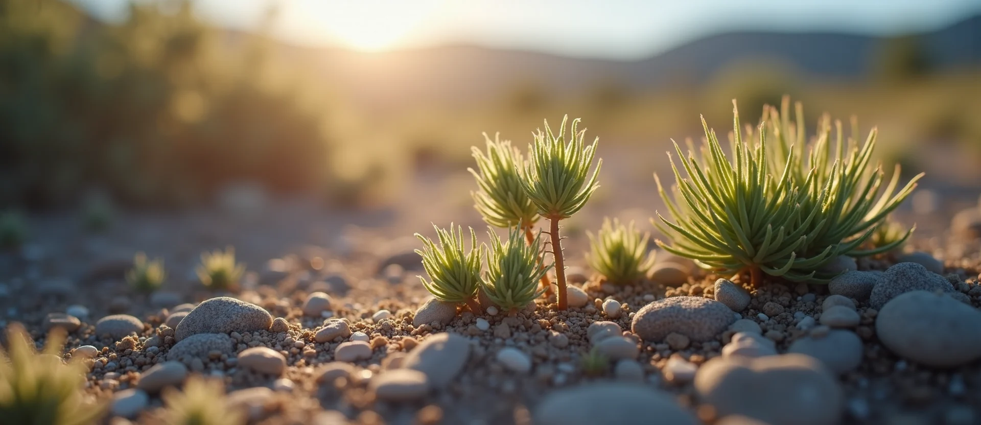 Symbolizing Seed/New Beginning: A local Sierra Juniper sprouting sagebrush seedling. - AI Generated