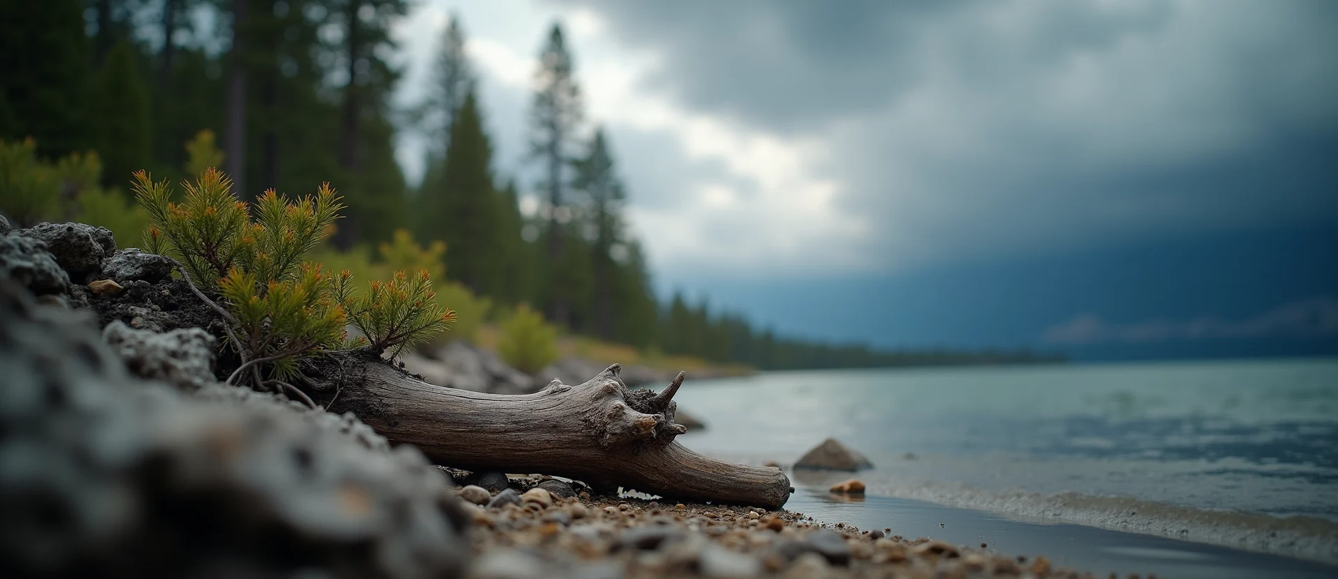 Symbolizing Growth/Resilience: A local Ponderosa Pine new branch reaching for the sky. - AI Generated